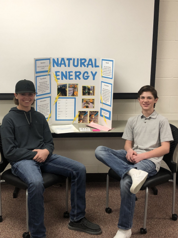Students with winning science fair presentation