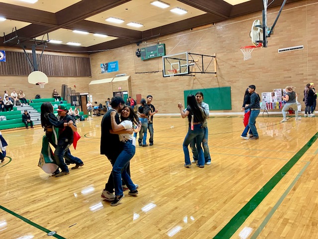 Students dancing during Hispanic Heritage Celebration