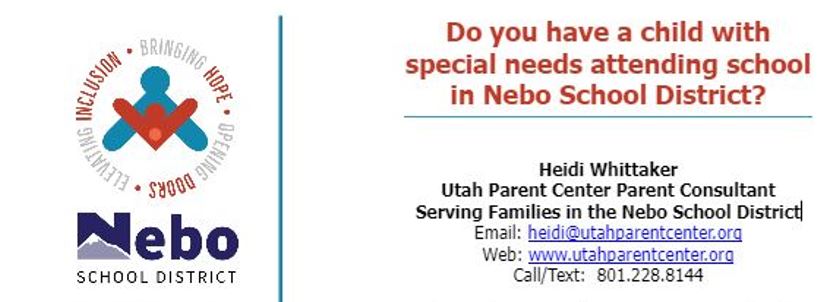 Utah Parent Center Heidi Whittaker Contact Info 801-228-8144