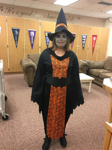 Student dressed as a witch