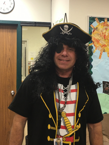 Mr. Rather dressed as a pirate