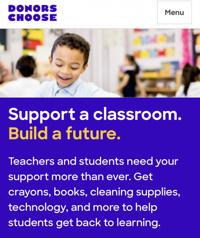 Donors Choose Support a Classroom, Build a Future.