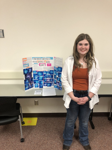 Student with winning science fair presentation