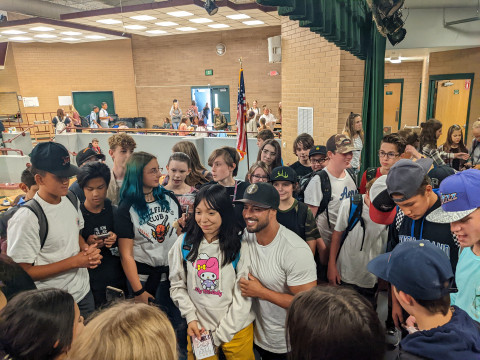 Ryan Stream Interacting with Students