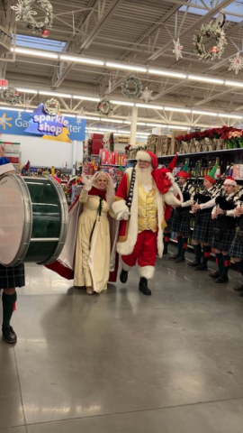 Pipe Band Students at Shop with a Cop