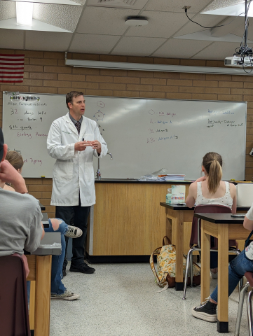 Mr. Blake teaching Biology students at PJHS